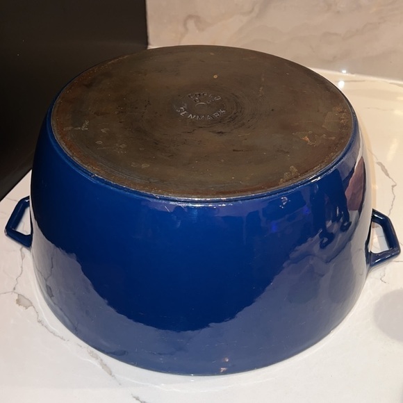 Vintage COPCO Denmark 10L Large Blue Cobalt Blue Gray Interior Enameled Pot - Picture 3 of 5